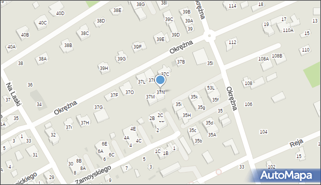 Grodzisk Mazowiecki, Okrężna, 37N, mapa Grodzisk Mazowiecki