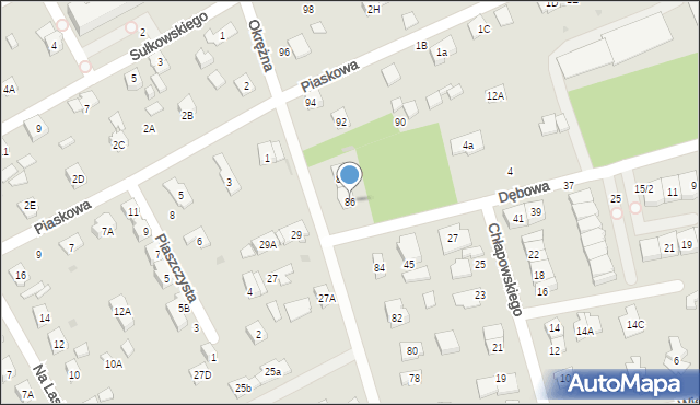 Grodzisk Mazowiecki, Okrężna, 86, mapa Grodzisk Mazowiecki