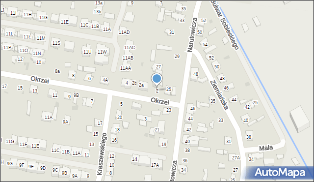 Grodzisk Mazowiecki, Okrzei Stefana, 2, mapa Grodzisk Mazowiecki