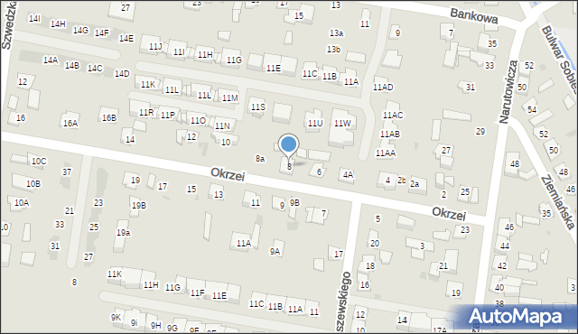 Grodzisk Mazowiecki, Okrzei Stefana, 8, mapa Grodzisk Mazowiecki