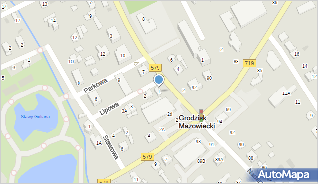 Grodzisk Mazowiecki, Okulickiego Leopolda, gen., 1, mapa Grodzisk Mazowiecki