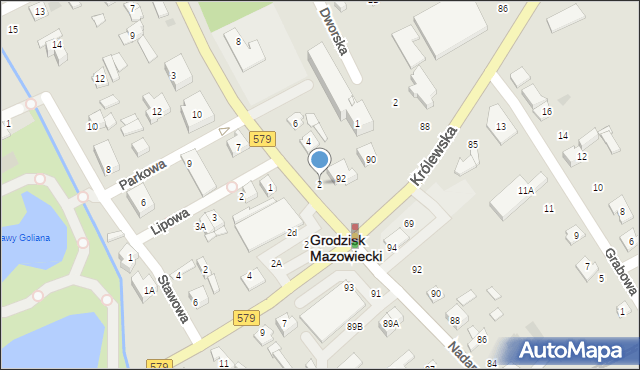 Grodzisk Mazowiecki, Okulickiego Leopolda, gen., 2, mapa Grodzisk Mazowiecki
