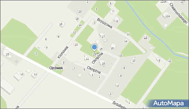 Grzymek, Okrężna, 13, mapa Grzymek