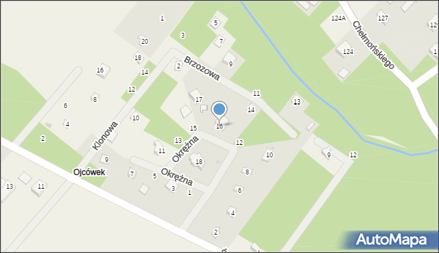 Grzymek, Okrężna, 16, mapa Grzymek