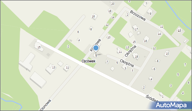 Grzymek, Okrężna, 9, mapa Grzymek