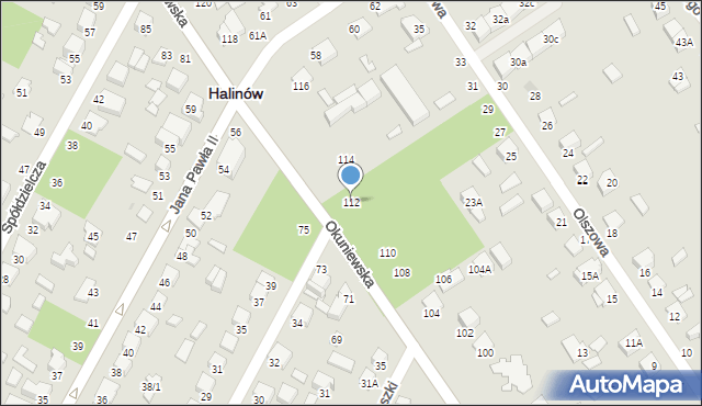 Halinów, Okuniewska, 112, mapa Halinów