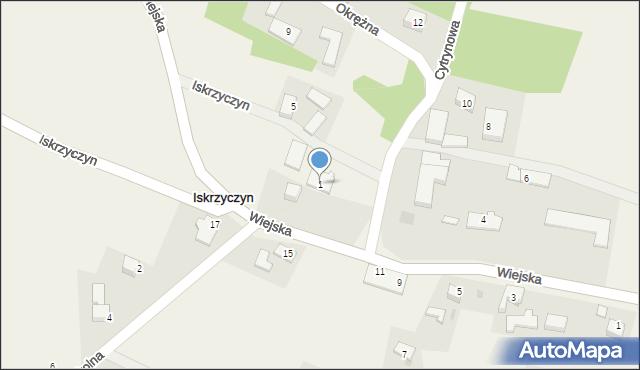 Iskrzyczyn, Okrężna, 1, mapa Iskrzyczyn