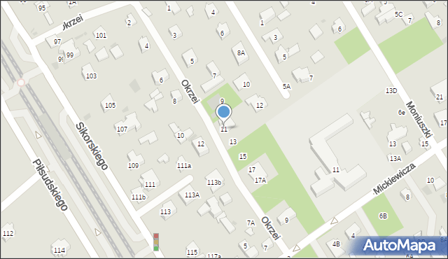 Józefów, Okrzei Stefana, 11, mapa Józefów