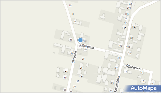 Kąkolewo, Okrężna, 40a, mapa Kąkolewo