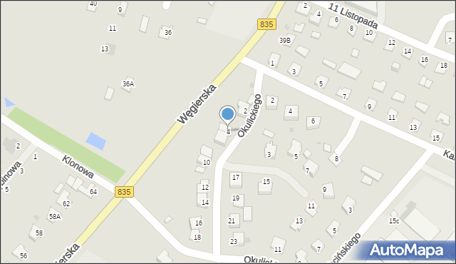 Kańczuga, Okulickiego Leopolda, gen., 4, mapa Kańczuga