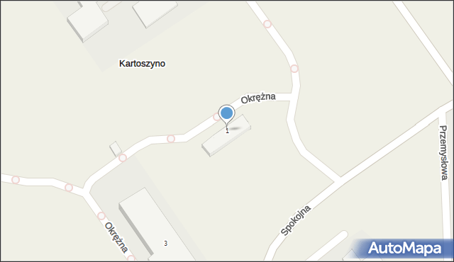 Kartoszyno, Okrężna, 1, mapa Kartoszyno