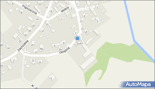 Kaszczor, Okrężna, 17, mapa Kaszczor