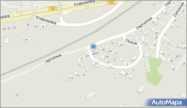 Kielce, Okólnik, 16, mapa Kielc