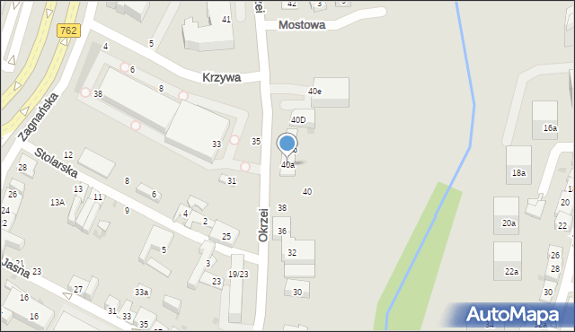 Kielce, Okrzei Stefana, 40a, mapa Kielc