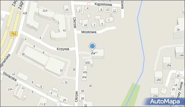 Kielce, Okrzei Stefana, 40e, mapa Kielc