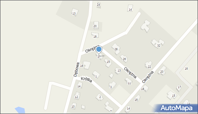 Klawkowo, Okrężna, 17, mapa Klawkowo