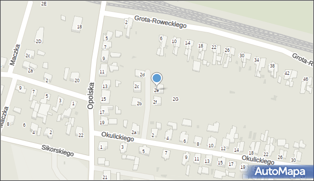 Kluczbork, Okulickiego Leopolda, gen., 2e, mapa Kluczbork