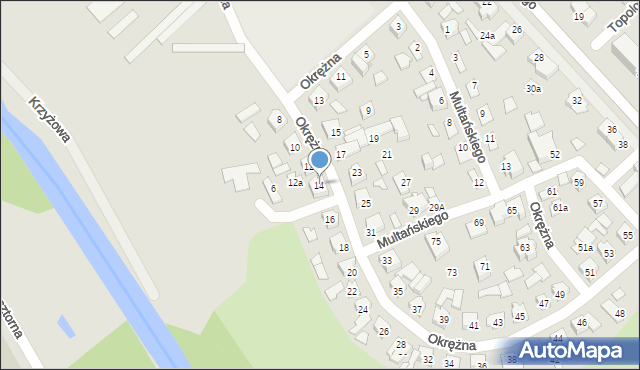 Koronowo, Okrężna, 14, mapa Koronowo