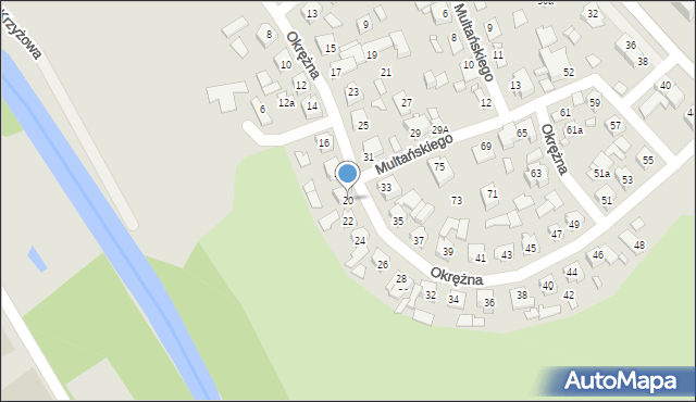 Koronowo, Okrężna, 20, mapa Koronowo