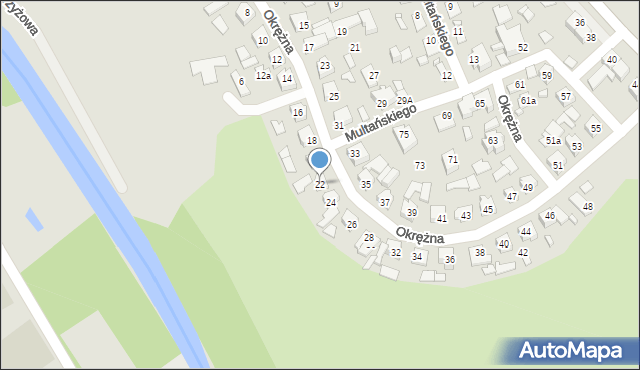 Koronowo, Okrężna, 22, mapa Koronowo