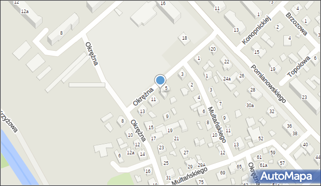 Koronowo, Okrężna, 7a, mapa Koronowo