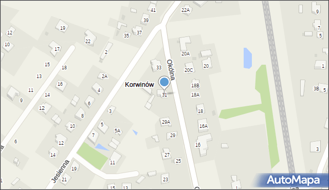 Korwinów, Okólna, 31, mapa Korwinów