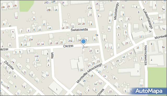 Kraków, Okrzei Stefana, 17, mapa Krakowa