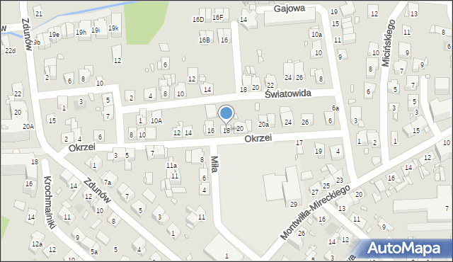 Kraków, Okrzei Stefana, 18, mapa Krakowa