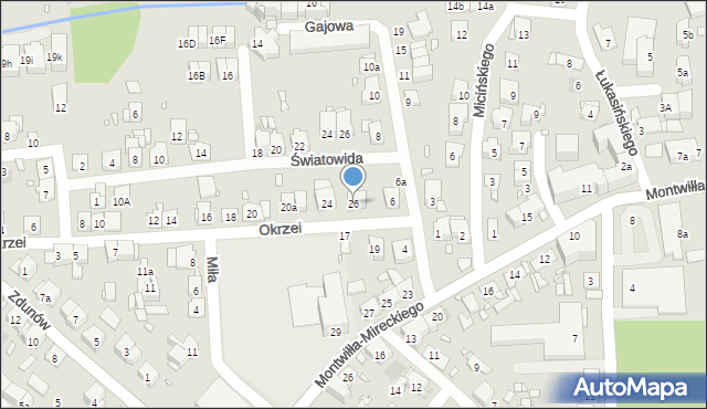 Kraków, Okrzei Stefana, 26, mapa Krakowa