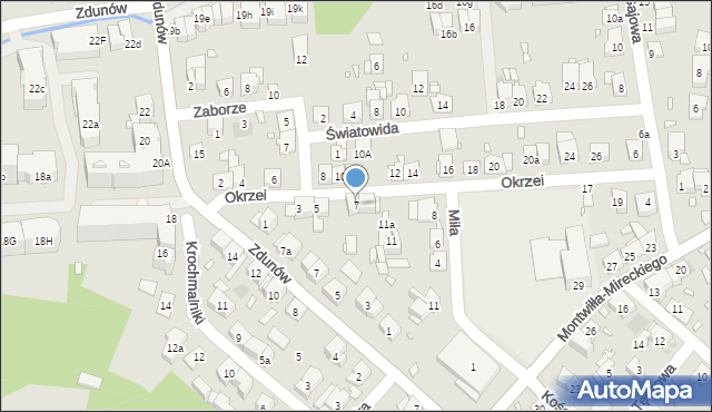 Kraków, Okrzei Stefana, 7, mapa Krakowa