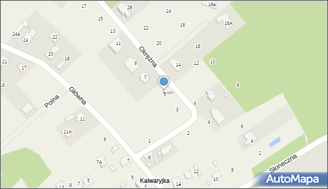 Krzaki Czaplinkowskie, Okrężna, 5, mapa Krzaki Czaplinkowskie