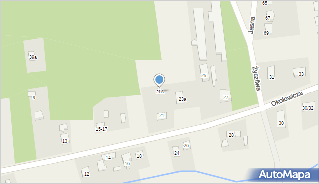 Krzywiec, Okołowicza Konstantego, 21A, mapa Krzywiec