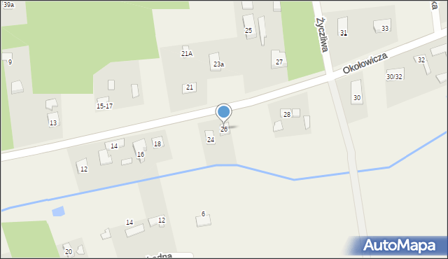 Krzywiec, Okołowicza Konstantego, 26, mapa Krzywiec