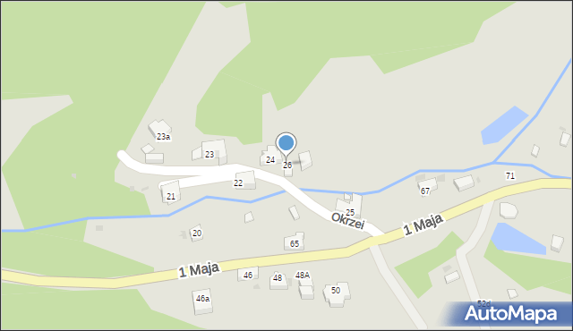 Kudowa-Zdrój, Okrzei Stefana, 26, mapa Kudowa-Zdrój