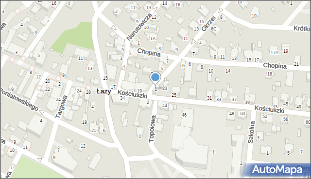 Łazy, Okrzei Stefana, 2, mapa Łazy