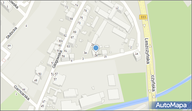 Legnica, Okólna, 2a, mapa Legnicy