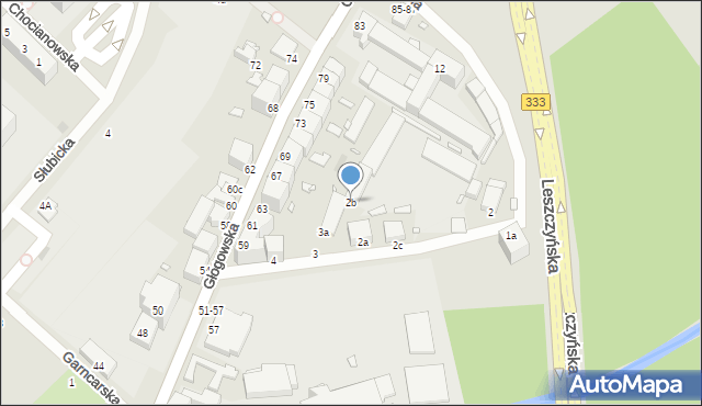 Legnica, Okólna, 2b, mapa Legnicy