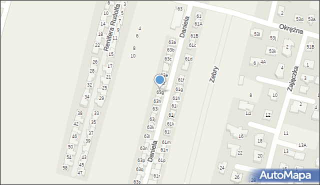 Lesznowola, Okrężna, 63g, mapa Lesznowola