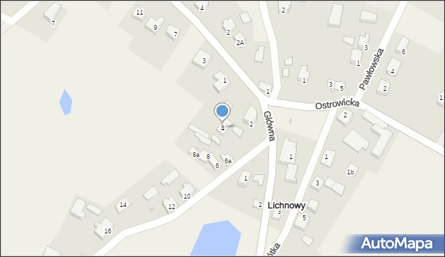 Lichnowy, Okrężna, 4, mapa Lichnowy