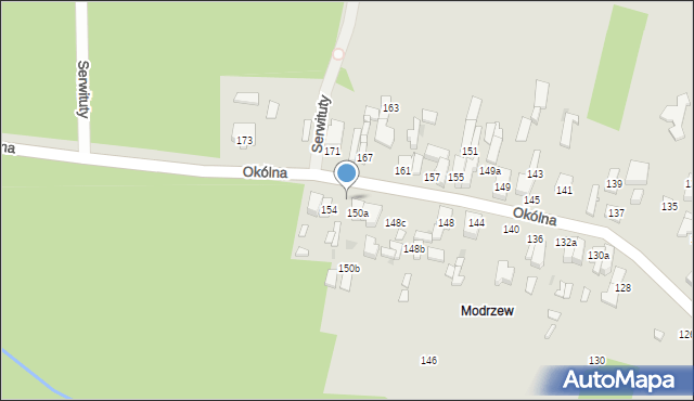 Łódź, Okólna, 152, mapa Łodzi