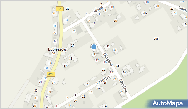 Lubieszów, Okrężna, 19, mapa Lubieszów