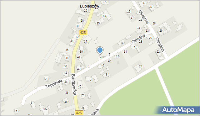 Lubieszów, Okrężna, 7, mapa Lubieszów