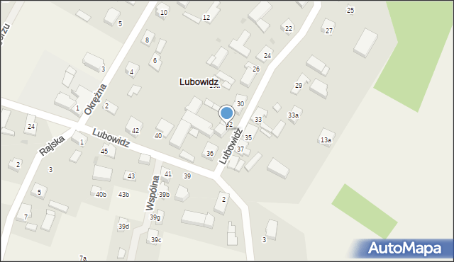 Lubowidz, Okrężna, 34, mapa Lubowidz