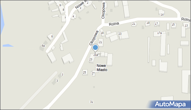Margonin, Okopowa, 21a, mapa Margonin