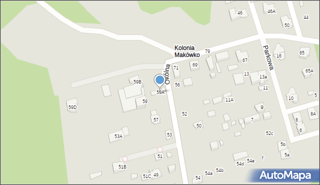 Marki, Okólna, 59A, mapa Marki