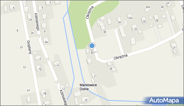 Marklowice, Okrężna, 31, mapa Marklowice