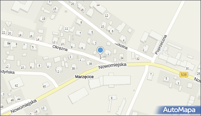 Marzęcice, Okrężna, 2, mapa Marzęcice