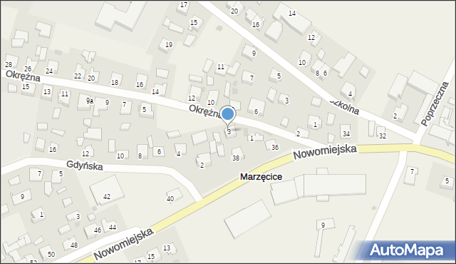 Marzęcice, Okrężna, 3, mapa Marzęcice