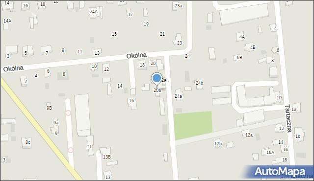 Międzyrzec Podlaski, Okólna, 20a, mapa Międzyrzec Podlaski