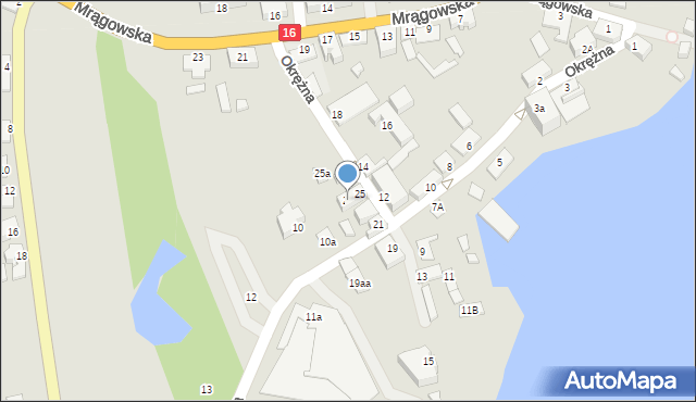 Mikołajki, Okrężna, 27, mapa Mikołajki